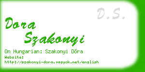 dora szakonyi business card